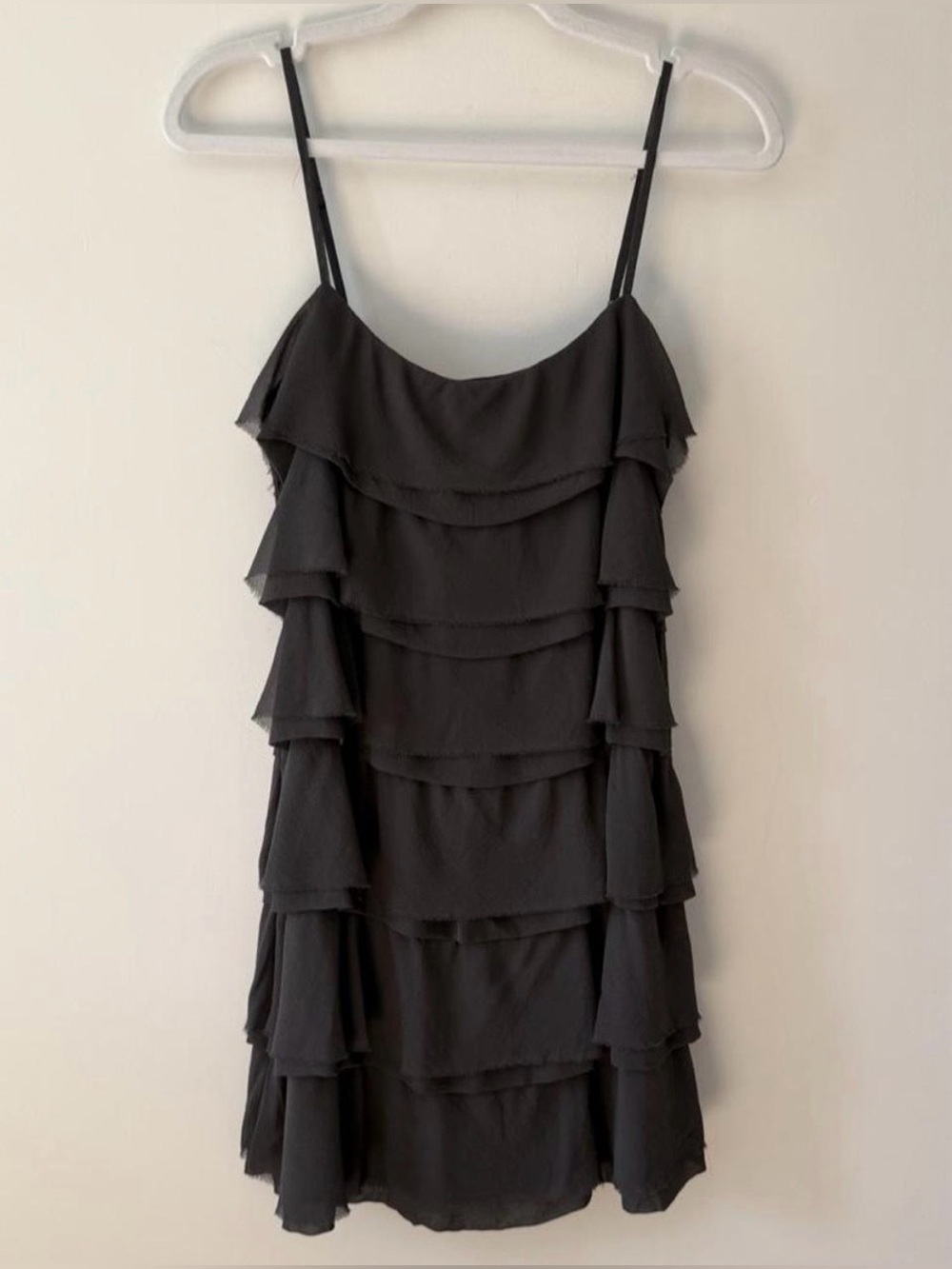 Theory 100% Silk Tiered Ruffle Mini Dress Size 2